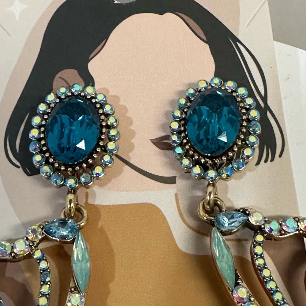 Stunning Large Butterfly Multi Colored Earrings - image 5